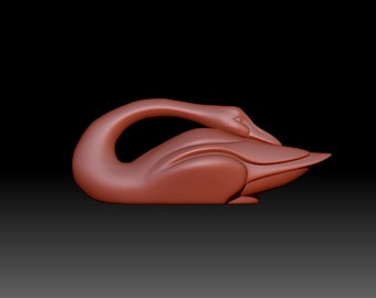 Elegant Swan STL File 3D Model CNC Router Pattern Laser Cut Design Wall Art Decor 3D Printable Digital Download