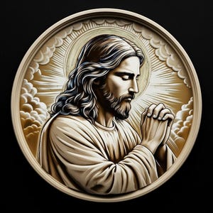 Herren 24" Kubanische Kette Jesus Last Dinner CZ Charm, Silber