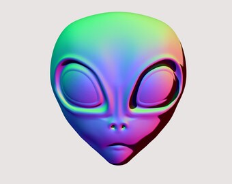 Alien Head 3D Printable STL & 3MF Model for FDM Printing and CNC Instant Download