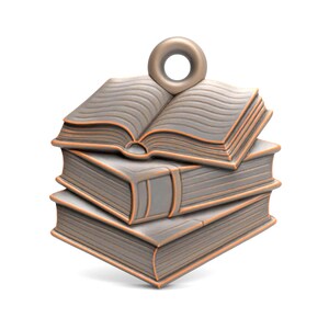 Buch Stapel Anhänger 3D Modell Offenes Buch Liebhaber Geschenk Charm Design für CNC Laser Schmuckherstellung Wunderliche Leser Geschenk Lesezeichen Anhänger STL Modell