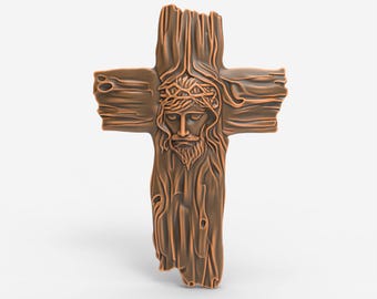 STL File Jesus Cross with Crown of Thorns 3D Printable Model for FDM Printing