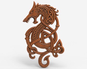 STL File Celtic Knot Pendant Dragon 3D Printable Model Instant Download