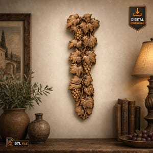 File STL per scultura a rilievo di vite / Modello pronto per la stampa 3D