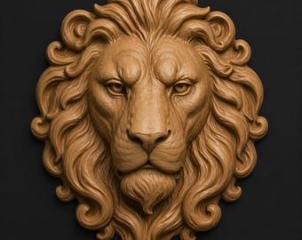 STL File Lion Head 3D Printable Model for Maker STL and FDM Print