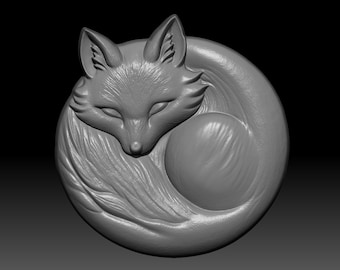 STL File Sleeping Fox 3D Printable Model Instant Digital Download for CNC Printer Maker Projects