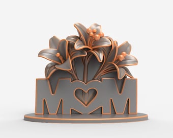 Mother's Day Floral Mom STL File 3D Printable Model for FDM Printing Instant Download