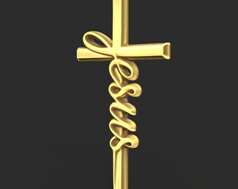 STL File Jesus Cross Pendant 3D Printable Model For Jewelry Design
