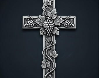 STL File Cross with Grapevine 3D Printable Model for FDM Printing Instant Download