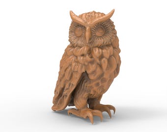 Owl 3D Sculpture STL File For CNC Router 3D Printer Laser Bird Figurine 3d Printable Model Wildlife Forest Animals