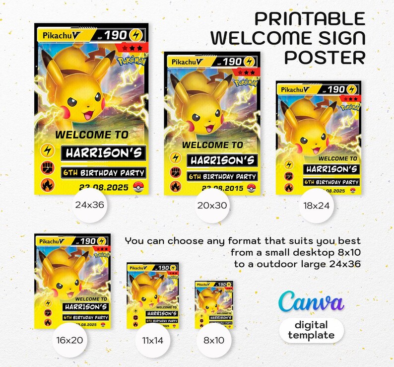 Welcome Harrison Anime Welcome In, Birthday Welcome Sign, Printable Editable Party ...