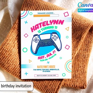 Birthday Invitation, Game invite, Gamer invitation, Boy Girl Birthday Invitation, Instant Download invite, Printable invite