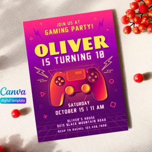 Birthday Invitation, Game invite, Gamer invitation, Boy Girl Birthday Invitation, Instant Download invite, Printable invite