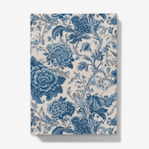 Vintage Blue Floral Hardcover Journal – A5 Lined Notebook for Writing, Journaling & Notes
