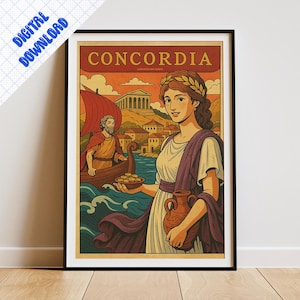 Concordia Board Game Poster - Fan Art, Digital Download, Retro Game Art