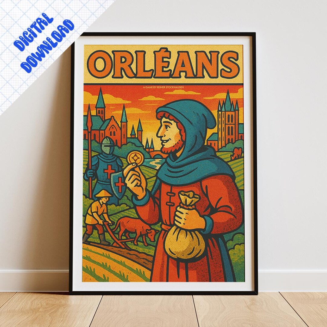 Orleans Board Game Poster - Fan Art, Digital Download, Retro Game Art ...