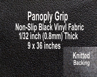 Panoply Grip Anti Slip Non Slip Vinyl Fabric Black with Knitted  Backing 9  by 36 great for Furniture, Motorcycle Seating ,Luggage,Shoe Sole