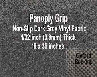 Panoply Grip Anti Slip Non Slip Vinyl Fabric  Grey with Oxford Backing 18  by 36 great for Furniture, Motorcycle Seating ,Luggage, Shoe Sole