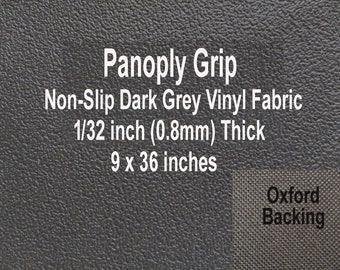 Panoply Grip Anti Slip Non Slip Vinyl Fabric  Grey with Oxford Backing 9  by 36 great for Furniture, Motorcycle Seating ,Luggage, Shoe Sole