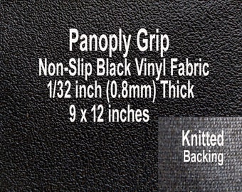 Panoply Grip Anti Slip Non Slip Vinyl Fabric Black with Knitted Backing 9  by 12 great for Furniture, Motorcycle Seating ,Luggage, Shoe Sole