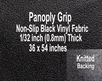 Panoply Grip Anti Slip Non Slip Vinyl Fabric Black with Knitted  Backing 36 by 54 great for Furniture,Motorcycle Seating, Luggage, Shoe Sole