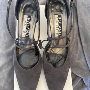 Authentic Vintage Grey Suede Roland Cartier Mary Jane Shoes