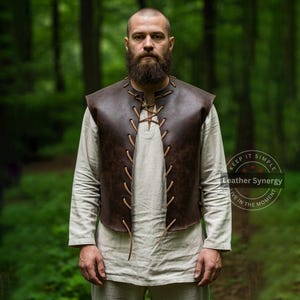 Handmade Medieval Genuine Leather Vest | Custom Renaissance Doublet | Viking LARP Armor Style | Historical Reenactment Garb