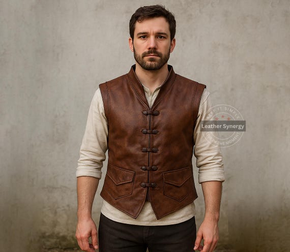 Custom Brown Leather Medieval Cosplay Vest for Men | Men's Leather Knight Vest | Brown Leather Fantasy Armor | Custom Fit Medieval Vest Custom Brown Leather Medieval Cosplay Vest for Men | Men's Leather Knight Vest | Brown Leather Fantasy Armor | Custom Fit Medieval Vest
