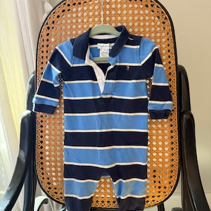 Baby Boy Striped Polo Onesie – Classic Preppy Style