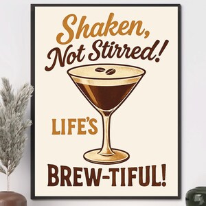 Espresso Martini Digital Download Poster | Modern Cocktail Art Print | Bar Cart & Kitchen Wall Décor