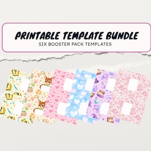 May include: A bundle of six printable templates with various designs. The templates include patterns with question marks, gifts, balloons, deer, hearts, and floral arrangements. The text "Printable Template Bundle" is at the top.