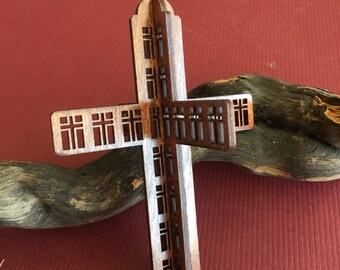 10 Disciples Cross 3D Wood Ornaments