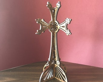 Large 3D Standing Armenian Cross