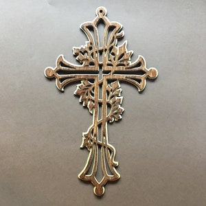 Large Wood Vine Cross