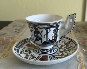 D Vassilopoulos Greek Demitasse Cup And Saucer