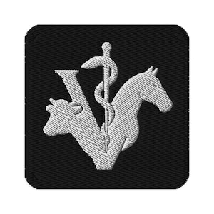 Large Animal Veterinary Caduceus Embroidered Patch