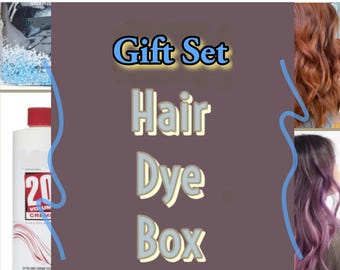 Fun curated Hair Dye gift Box: Bold Colors, Bleach & Developer