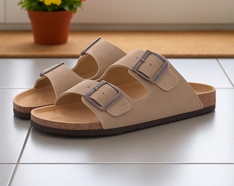 Chic Women&#39;s Suede Sandals – Sexy, Comfortable & Effortlessly Stylish | Double Buckle Design, Perfect for Summer Days and Nights