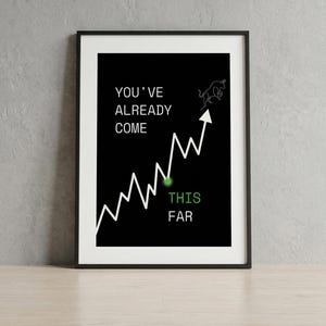 Trading Mindset Poster | You've Already Come This Far | Crypto Wall Art | Day Trader Gift Office Decor | Dark Mode Digital Print