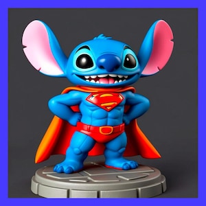 Super Blue Alien 3D Druckmodell STL | Süßer Alien Charakter für 3D Druck | Entzückende Cartoon-inspirierte Figur Digital Download Sammlerstück