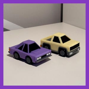 Mini Autos STL 3D Print Model Bundle | Niedliche Fahrzeuge im Minimalistischen Stil für den 3D Druck | Spielzeugauto Set Digitaler Download | Sammler Dekor