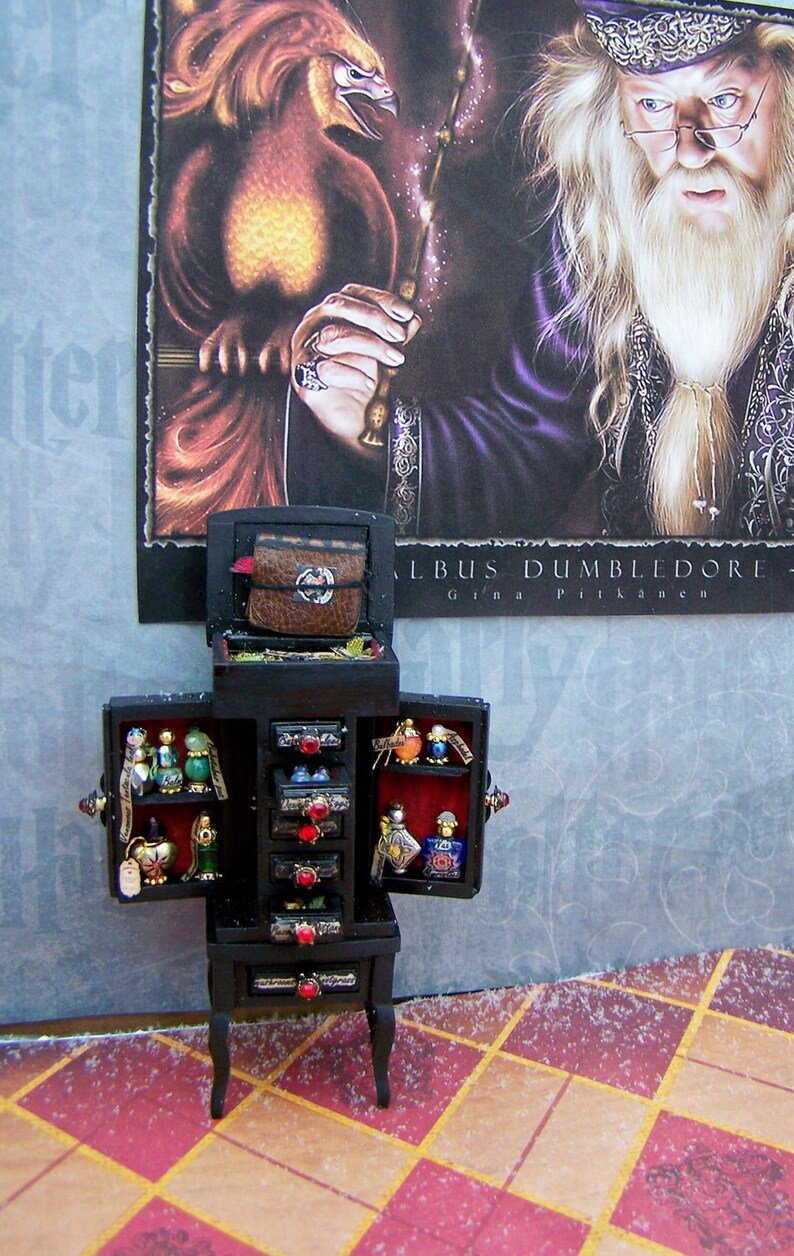 Dollhouse Miniature Harry Potter Potions Master Chest of Ingredients Layaway Available image 1