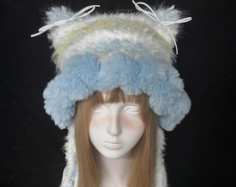 Dreamy Blue Jellyfish Hat with Cat Ears