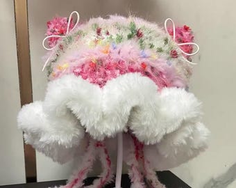 Handcrafted Fluffy Pink Cat Ear Beanie: Winter Knit Hat