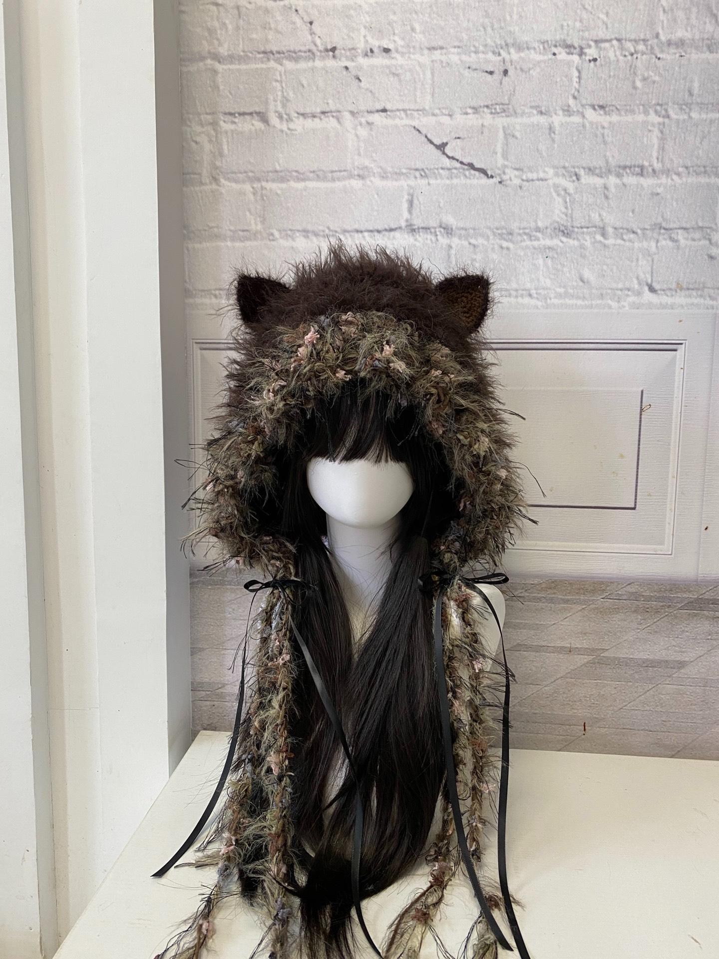 Handcrafted Hazelnut Brown Cat Ear Hood - Etsy