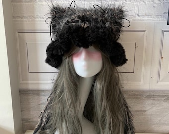 Handmade Furry Cat Ear Beanie: Fluffy Cosplay Winter Hat