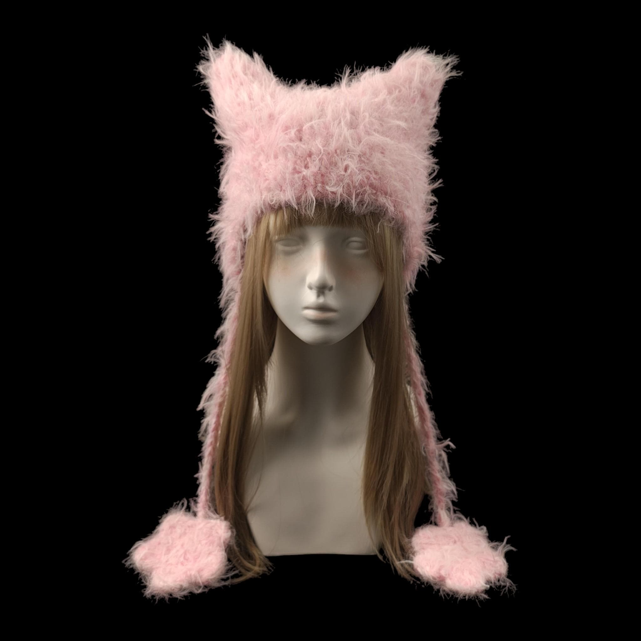 andwang Fluffy cat knit hat 【公式通販】