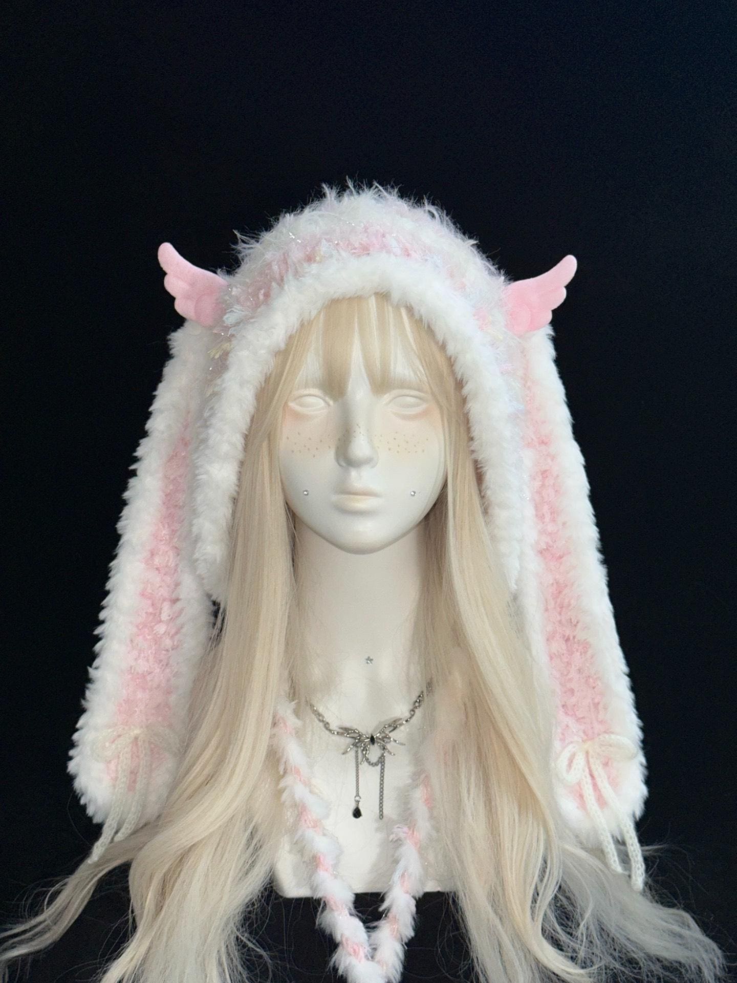 Pink Bunny Hood - Etsy