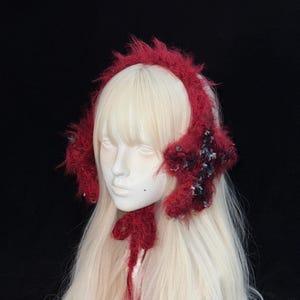 Bold Red Star Shaped Statement Earmuff Headpiece Design