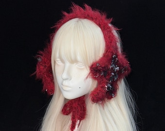 Bold Red Star Shaped Statement Earmuff Headpiece Design