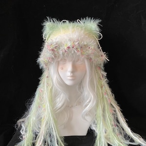 Handmade Crochet Cat Ear Beanie: Kawaii Winter Cosplay Hat